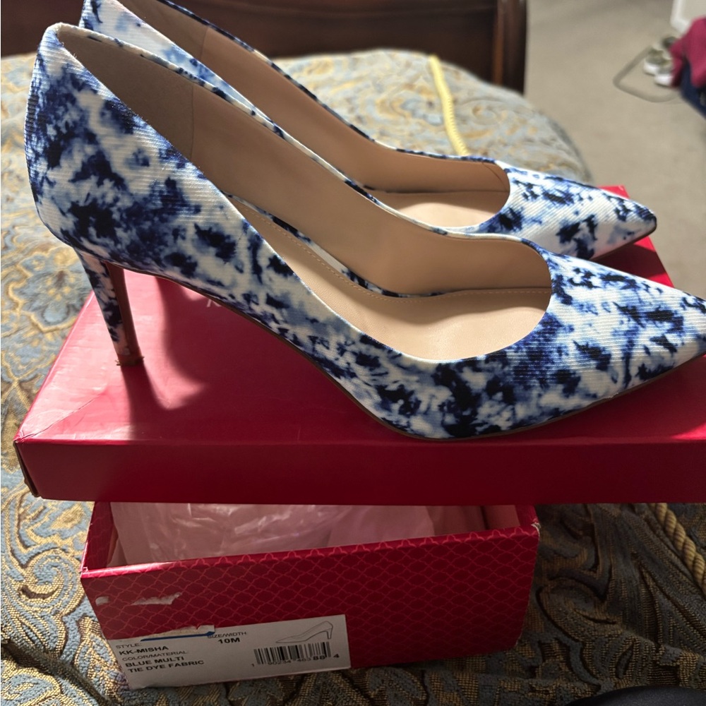 Kelly & Katie Blue and White Heels